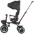 Tricicleta pentru copii Chipolino Quick Fold Ebony pliabila, cu sezut reversibil, suport pentru picioare, maner cu control al directiei, spatar reglabil pe spate, scaun cu husa moale si frana pe rotile din spate
