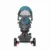 Tricicleta pentru copii Coccolle Primo Turquoise tide multifunctionala, cu sezut reversibil, cu suport de picioare, roti din spuma Eva, copertina cu protectie UV si suport de pahar