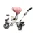 Tricicleta pentru copii Juju Bliss Ride Roz, 3 in 1, pozitie de somn, reversibila, far luminos, Muzica, cos depozitare, gentuta, protectie UV, cauciucuri spuma EVA, greutate maxima admisa 25kg