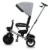Tricicleta pentru copii Kidwell Axel Gri cu sezut rotativ, roti din spuma EVA, suport pentru picioare, control parental, suport pentru pahar, centura de siguranta, greutate admisa 25 kg