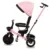 Tricicleta pentru copii Kidwell Axel Roz cu sezut rotativ, roti din spuma EVA, suport pentru picioare, control parental, suport pentru pahar, centura de siguranta, greutate admisa 25 kg