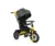 Tricicleta pentru copii Lorelli Jaguar Air Black Yellow 4 in 1 multifunctionala, roti mari gonflabile, sezut rotativ, spatar inalt reglabil, 2 tipuri de suport pentru picioare si copertina pliabila