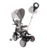 Tricicleta pentru copii Lorelli Lucky Crew Black Grey multifunctionala, sezut rotativ, control al directiei, 2 tipuri de suport pentru picioare, dispozitiv de franare si scaunel cu husa moale