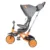 Tricicleta pentru copii Lorelli Lucky Crew Black Orange multifunctionala, sezut rotativ, control al directiei, 2 tipuri de suport pentru picioare, dispozitiv de franare si scaunel cu husa moale