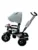 Tricicleta pentru copii Novokids Super Trike Gri Jeans cu copertina, melodii si lumini, roti din cauciuc, pozitie somn, scaun reversibil cu rotatie 360 grade