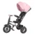 Tricicleta pentru copii Qplay Rito Rubber Roz cu roti din cauciuc, pliabila, maner telescopic, sistem roata libera si greutate maxim suportata 25 kg