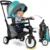 Tricicleta pentru copii Smart Trike STR5 Elephant 7 in 1 pliabila, dotata cu frana, scaun rabatabil, sistem patentat Touch Steering si cu certificare de carucior, varsta 9 luni+