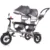 Tricicleta pentru copii gemeni Chipolino 2Play Silver Grey cu maner, control al directiei, sezut reversibil, suport pentru picioare, scaun confortabil cu husa moale, copertina XXL, si roti din cauciuc