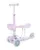 Trotineta 3in1 Makani BonBon Candy Lilac,Roti frontale cu lumini LED,Frana pe roata spate,Maner reglabil pe 3 nivele de inaltime,Scaun reglabil,Placuta antiderapanta,Manere ergonomice,Cosulet frontal inclus