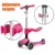 Trotineta KicknRoll 2 in 1 green cu 3 roti LED, transformabila, pliabila, ghidon reglabil, scaun reglabil si detasabil, greutate suportata 50 kg