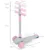 Trotineta Kidwell Jax Gray Pink cu 3 roti, pliabila, reglabila, din aluminiu, greutate admisa 50 kg, varsta 3 ani+