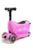 Trotineta Micro Mini2go Deluxe Pink cu 3 roti, scaunel, spatiu depozitare, ghidon telescopic, roti din silicon, greutate admisa 50 kg