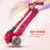 Trotineta copii 4Glow cu lumini LED pliabila reglabila Rosie 3 – 8 ani