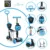 Trotineta evolutiva Scooter 3in1 cu maner parental,viraj intuitiv,inaltime ghidon reglabila pe 3 nivele,baza antiderapanta,scaunel cu spatar,roti PU cu lumini si cosulet Moni Lollipop Blue