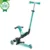 Trotineta pentru copii Globber Go-Up Deluxe Lights Ecologic Verde 4 in 1, ghidon reglabil, scaun, maner parinte, roti cu Led, greutate admisa 50 kg