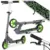 Trotineta pentru copii Ricokids Kodi NegruVerde pliabila, inaltime ghidon reglabila, platforma antiderapanta, roti din PU rezistente, rulmenti ABEC-7, 2 frane de mana si picior, manere ergonomice pliabile si cric