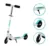 Trotineta pliabila copii, QKIDS, FLO Blue, Rulmenti ABEC-9, Roti poliuretan 85A, Ghidon T-shape, Platforma anti-derapanta, Defender brake, Aluminiu