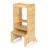 Turn de invatare Montessori Lionelo Cass Natur, functie de raft pentru carti, pana la 30 kg, 1-6 ani, din MDF si furnir, 3 trepte de inaltime