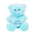 Ursulet de plus cu inima, Puffy Friends, Little Princess, Albastru, 45 cm