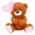 Ursulet de plus cu inima, Puffy Friends, Maro, 40 cm